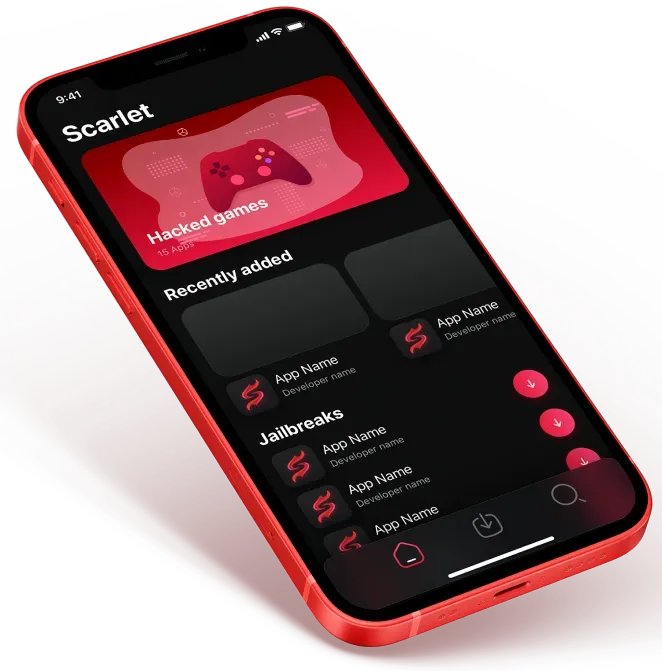 Interface de l'application écarlate